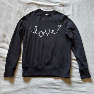 Spiritual Gangster Black Embroidered "Love" Pullover Sweatshirt
